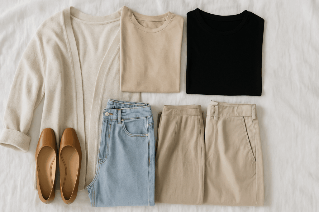 衣類選びのコツ|着回せる服で荷物を減らす