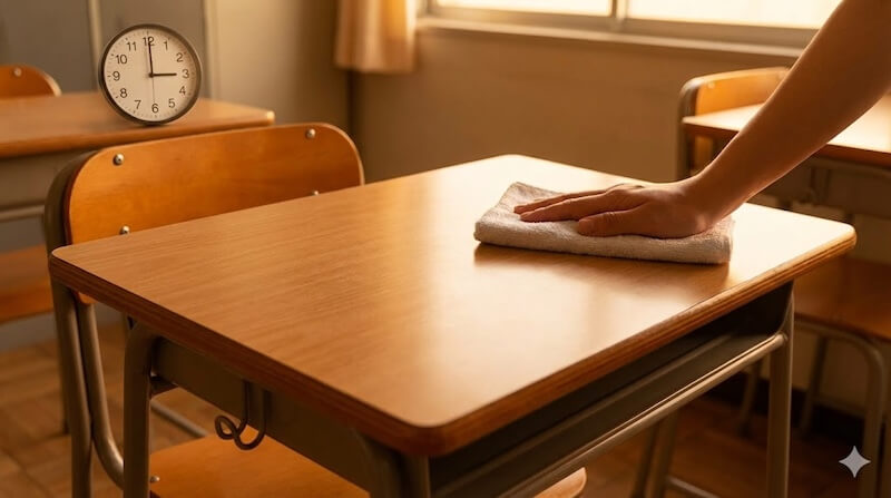 チョークの粉の落とし方